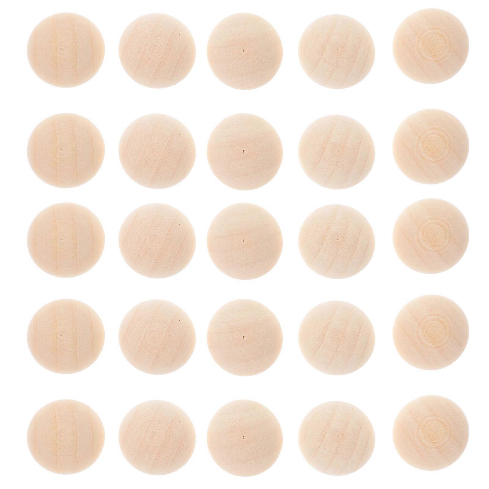 Yellow Wooden Balls Half Hemisphere for DIY Use 600Pcs Unfinished Craft