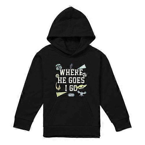 Star Wars The Mandalorian Childrens/Kids Where He Goes Badges Grogu Hoodie