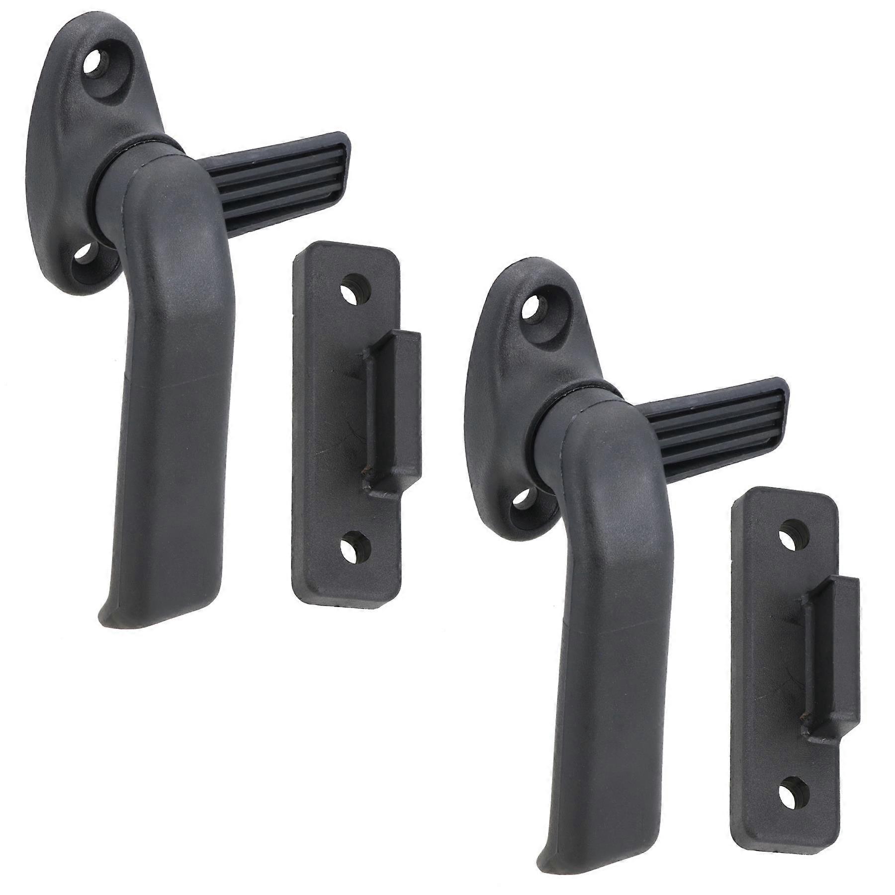 2pk Left Hand Window Handle Lever Catch & Retainer Polypropylene Locker