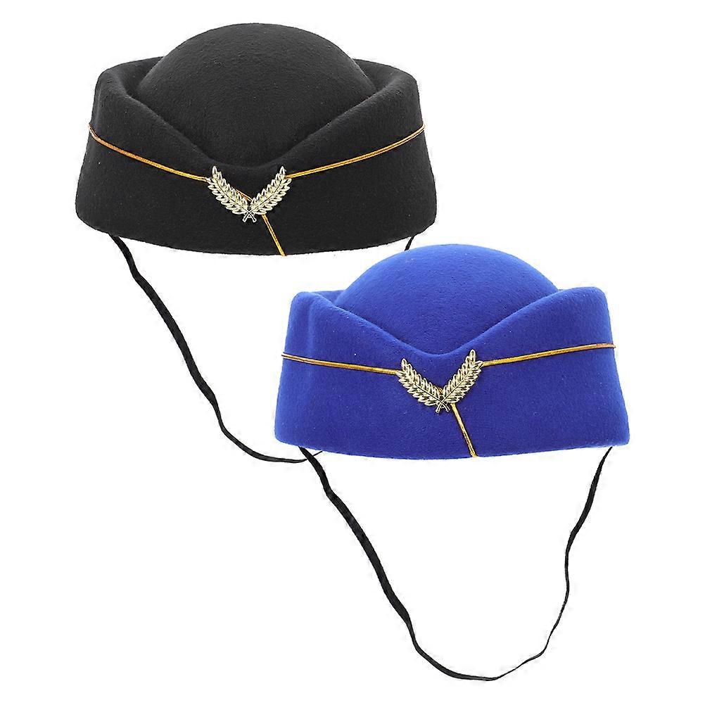 Air Hostess Hat Flight Attendant Cap for Performances 10Pcs Pack