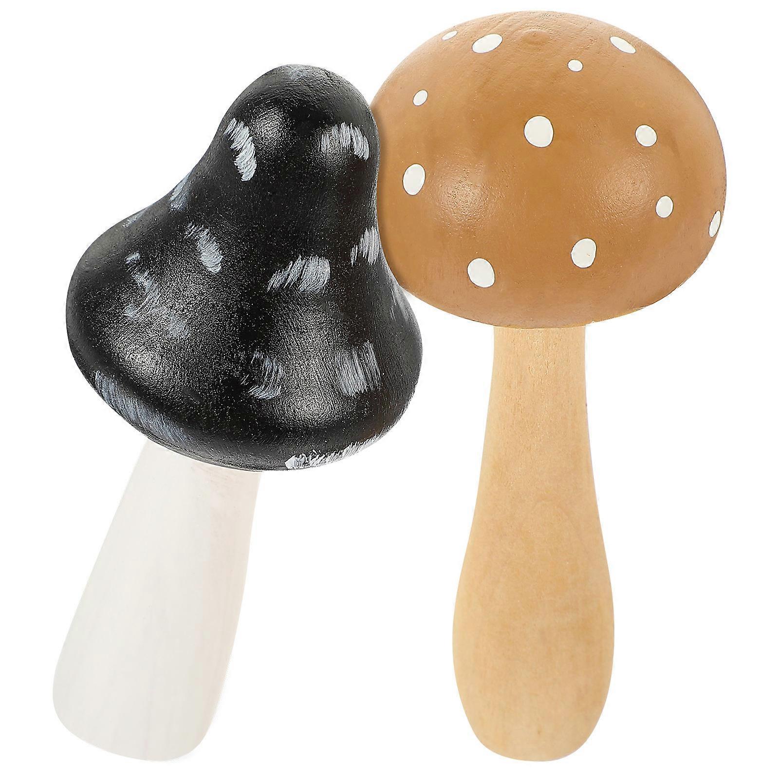 Wooden Mushroom Mushroom Statues for Shelf Decor 10Pcs Set