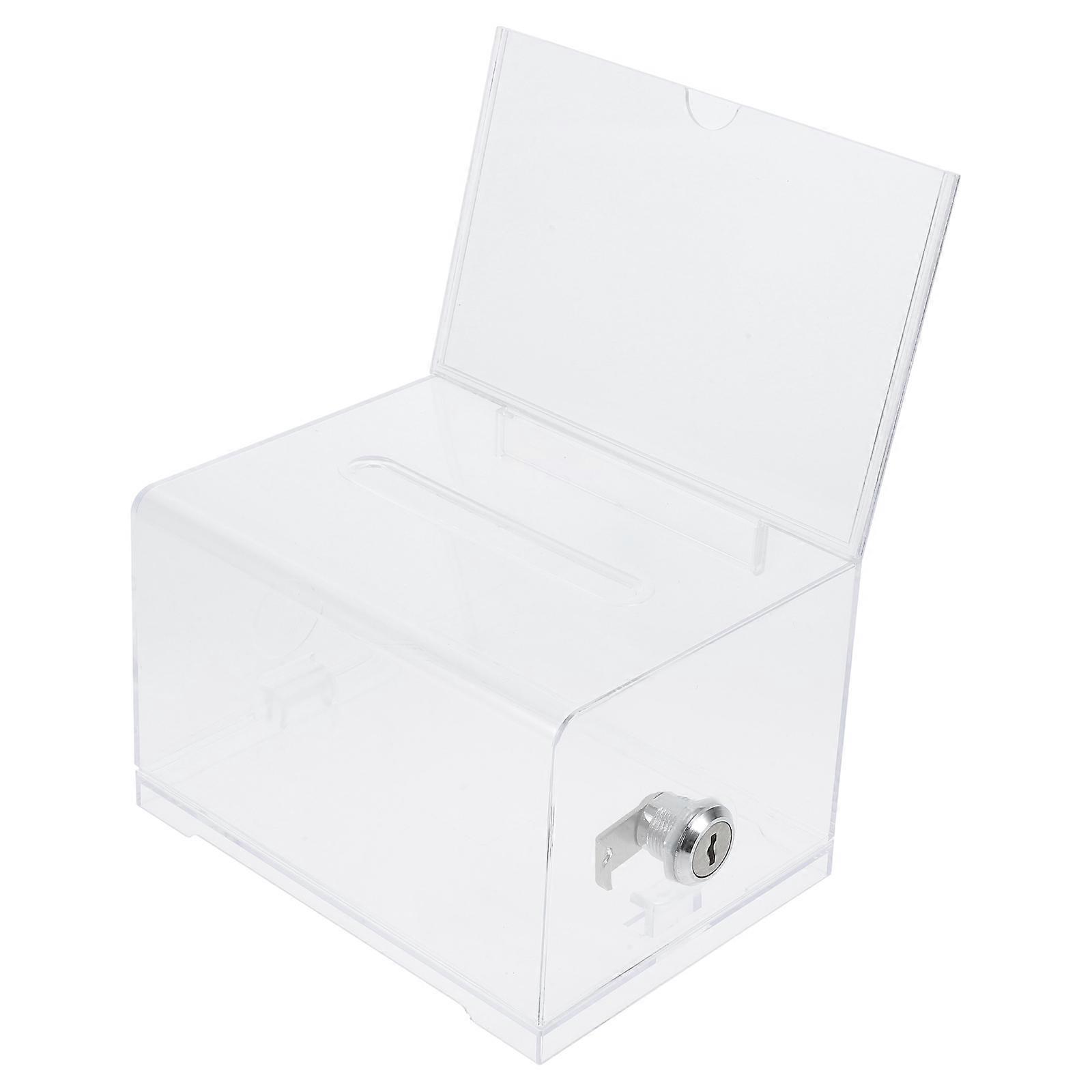 Clear Suggestion Box Acrylic Ballot Box with Lock for Storage