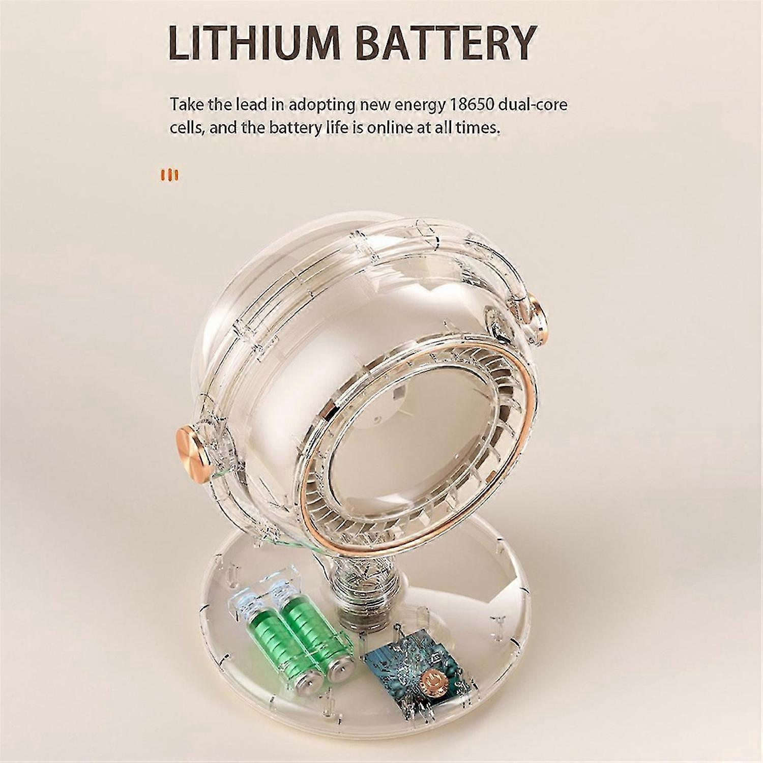 Desktop Fan Multi-Function High-Capacity Lithium Battery,Gray