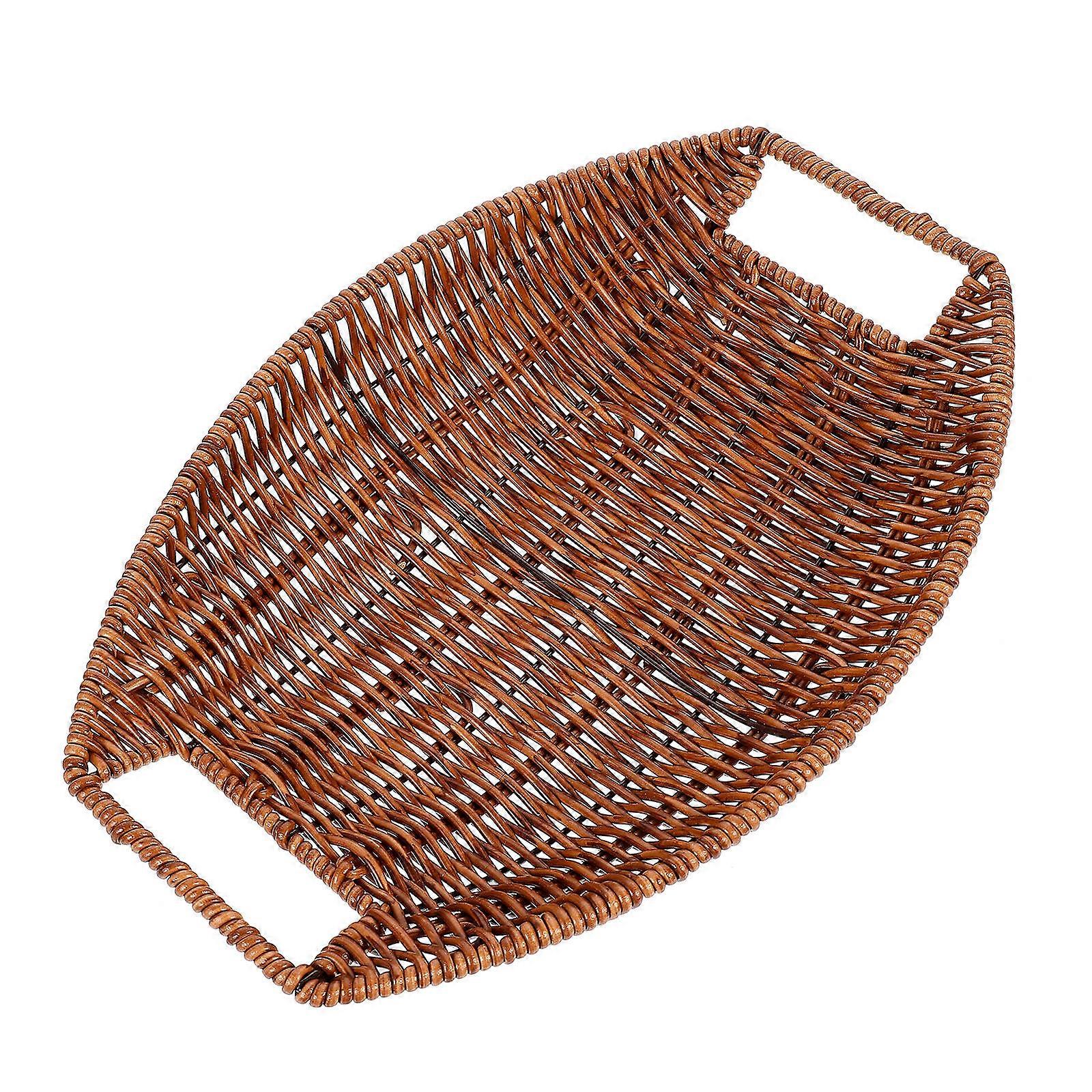 Fruit Bread Basket Household Basket for Multi-Purpose Storage 1Pcs Brown