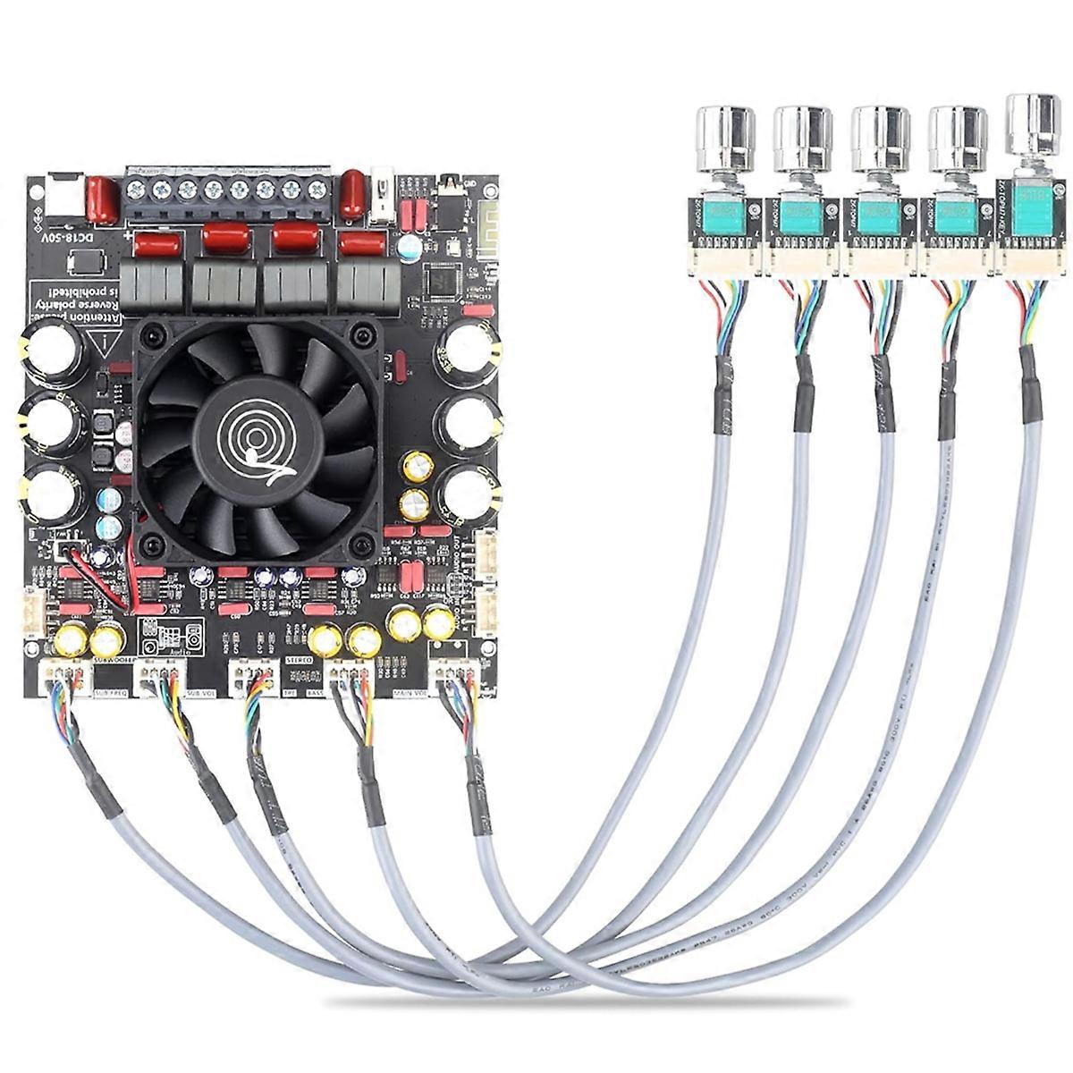 -AS21P Bluetooth Amplifier Board - 300W+300W+600W Output, 18-50V DC Wide Voltage Input, Vehicle Amplifier