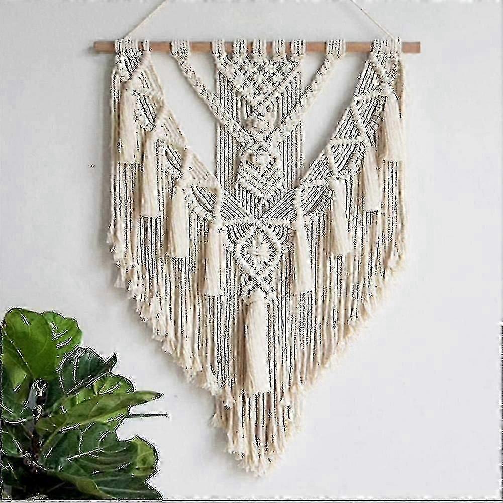 Makraméväggbonad, elegant bohemisk gobeläng för sovrum 55 x 70 cm