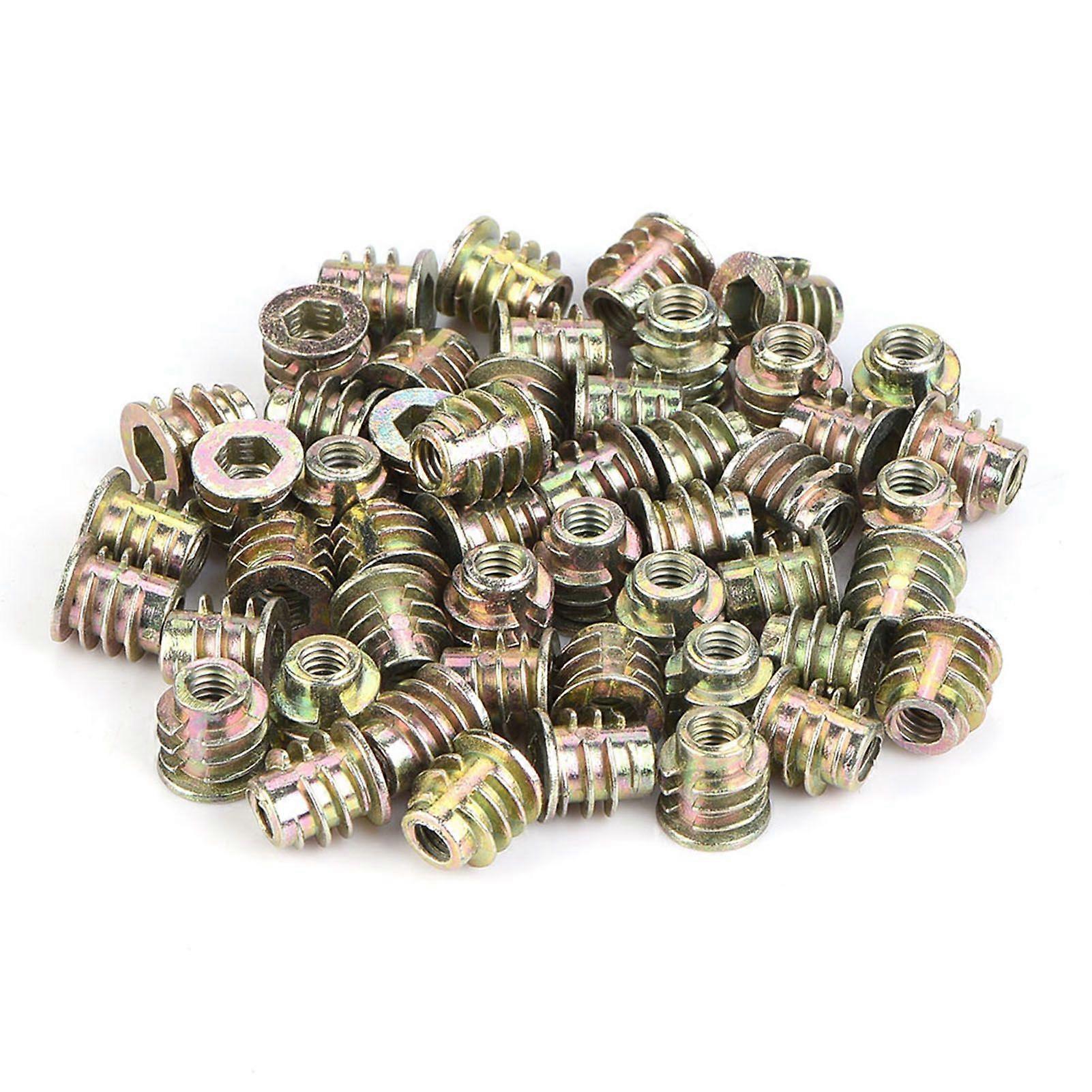 50pcs M4 M5 Zinc Alloy Inside Hex Socket Insert Nuts for Wood Furniture (M4*8)