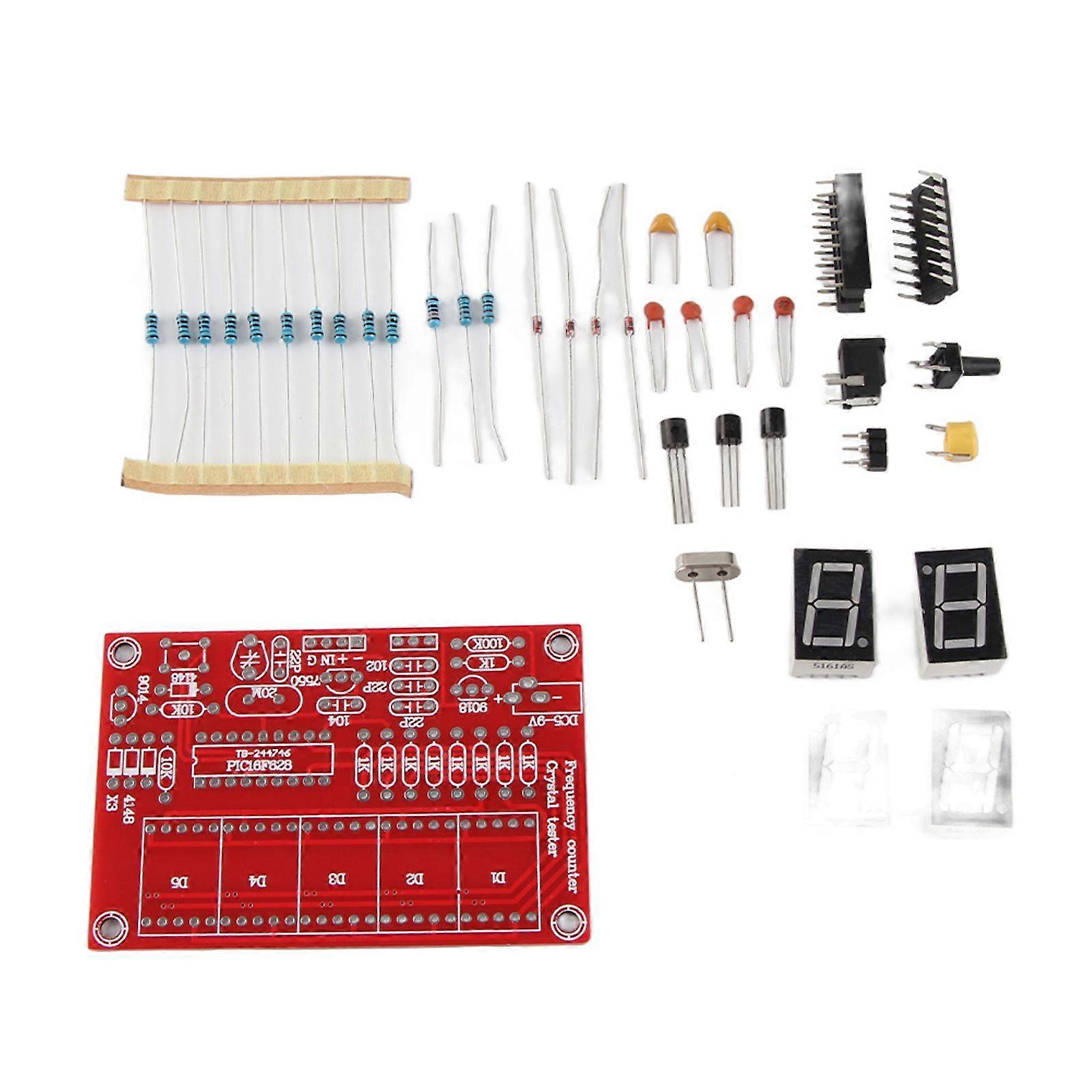 DIY 1Hz50MHz Frequency Indicator Crystal Oscillator Tester Module Kit with 5 Digits Digital Tube Display Red