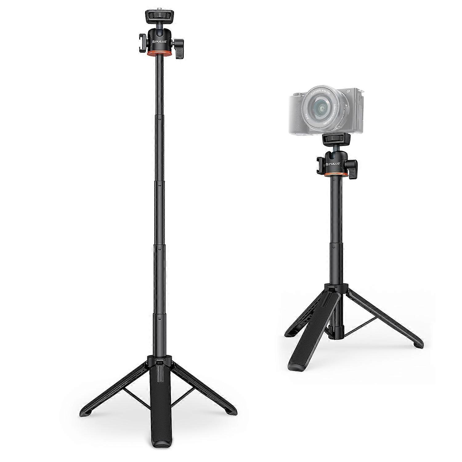 PULUZ PU732B 4 Sections Extendable Tripod Stand with 360 Degree Rotatable Ball Head for Action Camer
