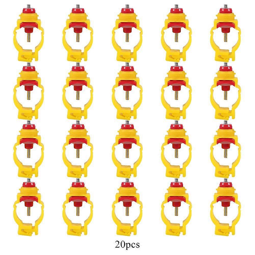 20pcs/pack Automatic Chicken Feeder Nipples Duck Poultry Water Drinking Dispenser for 25mm Pipe