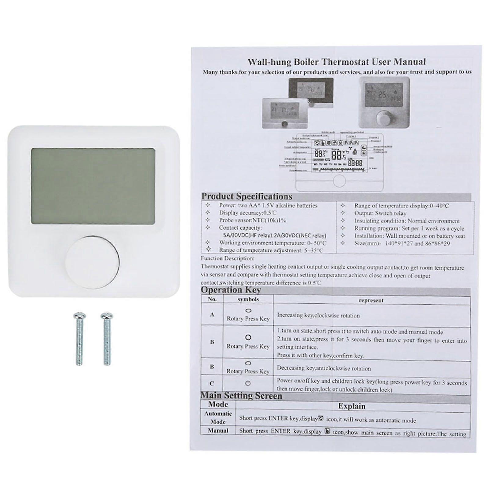 HYO6BW Digital LCD Display Heating Programmable Thermostat Temperature Controller