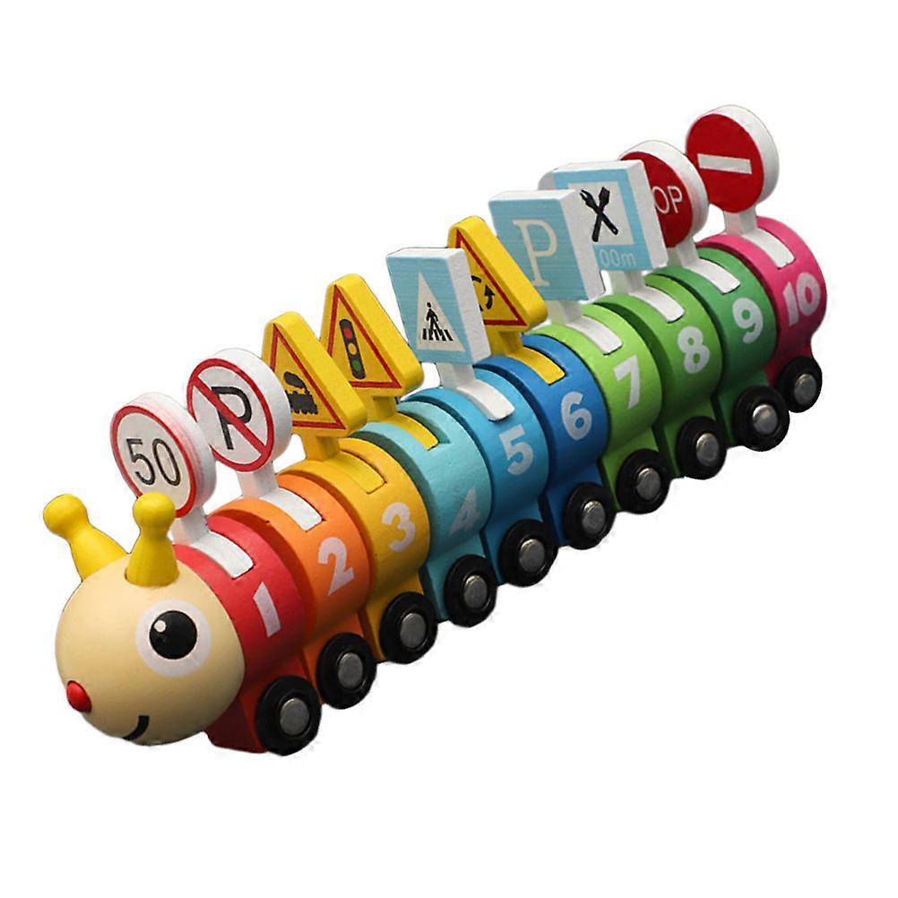 Wooden Train Toy with Numbers for Educational Use 1Set Kids Plaything