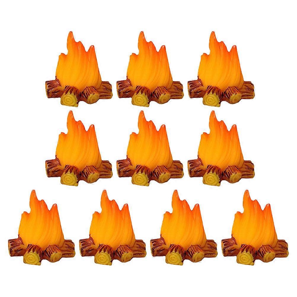 Miniature Fire Model Resin Campfire Decoration for 48Pcs