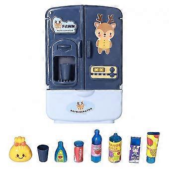 Toy Refrigerator with Many Cute Accessories for Children 506-36 Refrigerator (Blue)
