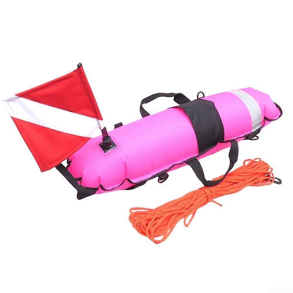 Dive Marker Buoy Compact With Enhanced Visibility For Water Safety Fluorescent Pink