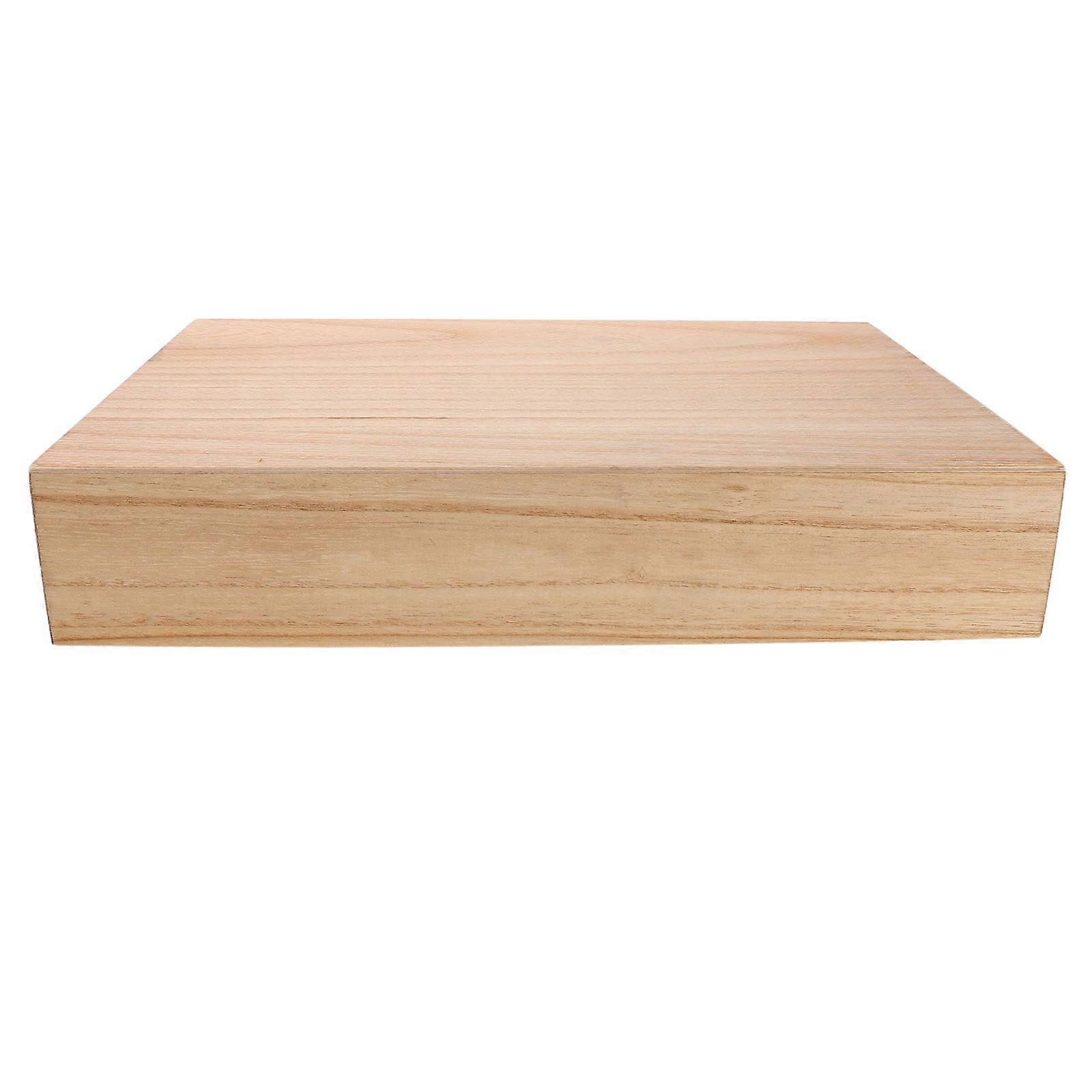 Natural Wood Wall Storage Box Floating Shelf for Home Beige