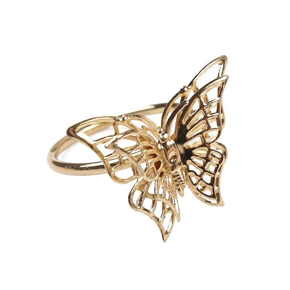 Golden Napkin Rings For Elegant Dinner Parties And Weddings 4Pcs Sparkling Metal Butterfly Shape Table Setting Decoration