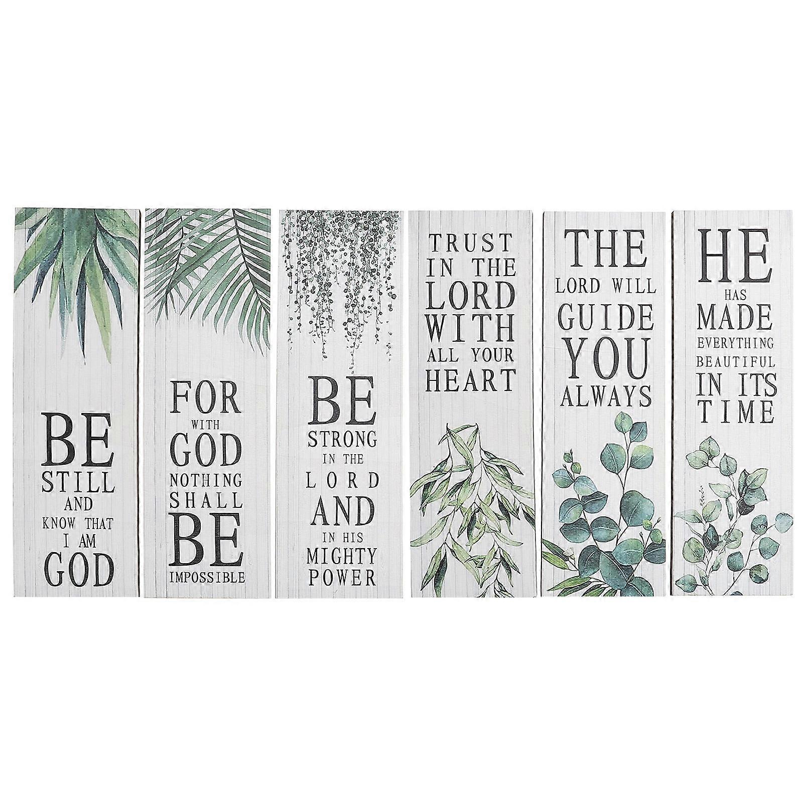 Scripture Wall Art Wooden Decor for Home 5Sets Random Design