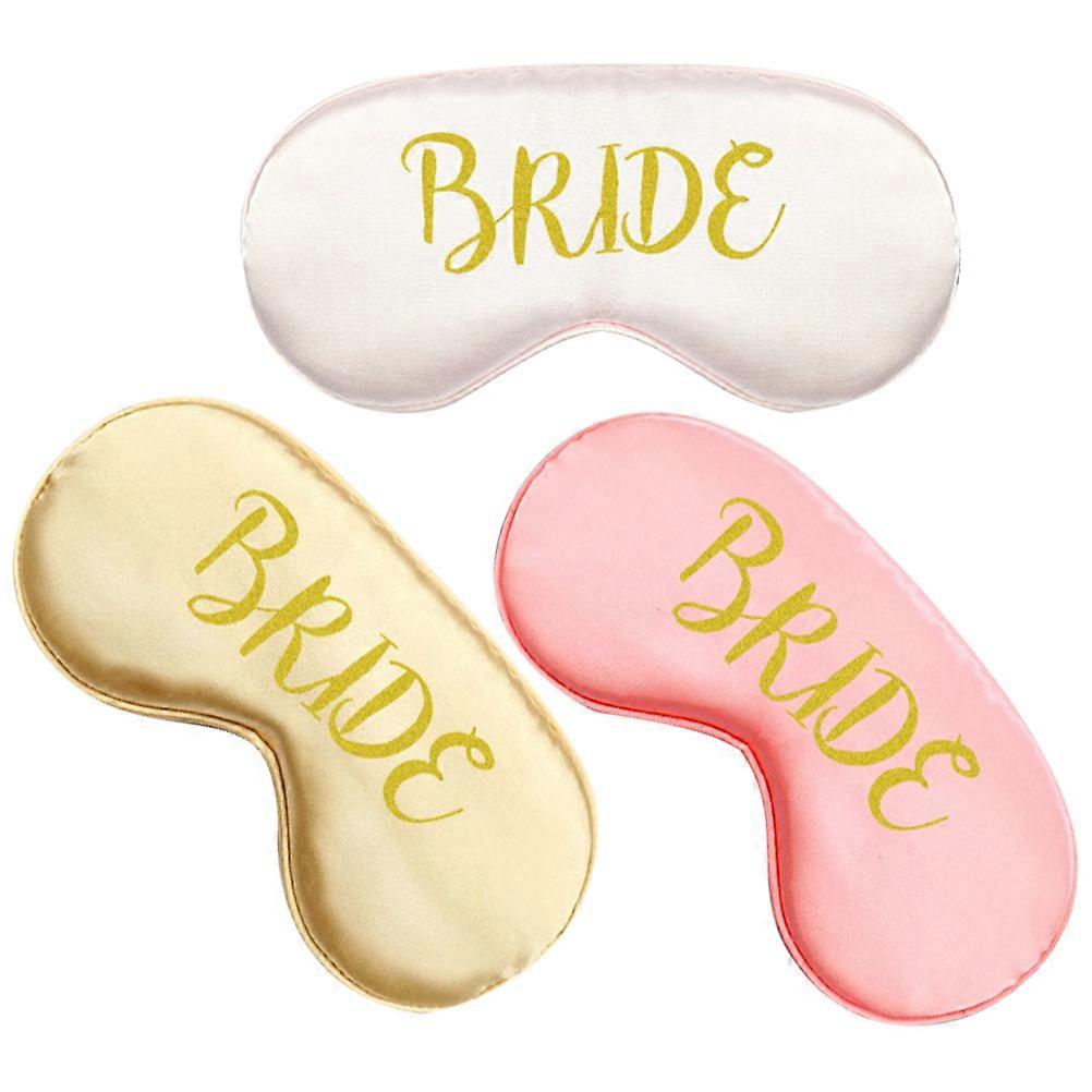Bride Sleep Mask for Sleeping 3Pcs Silk Light Blocking Eye Masks