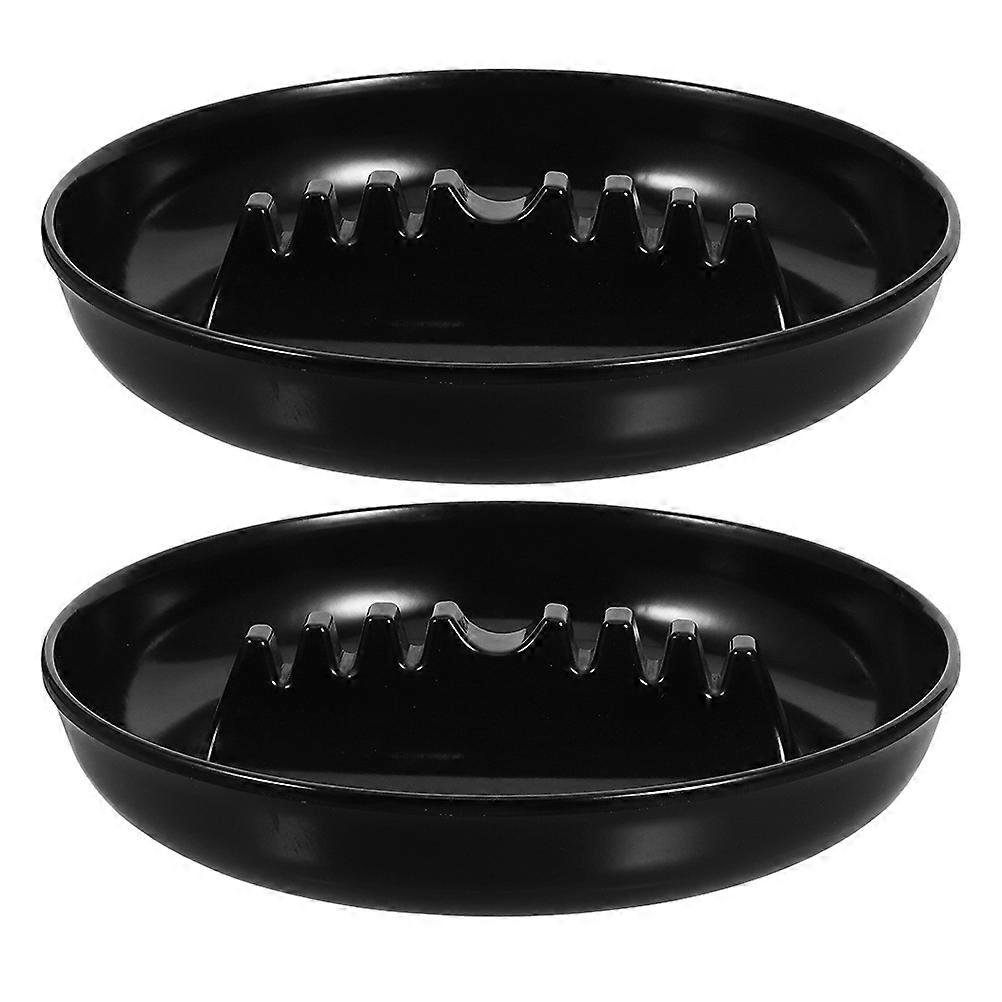 Automotive Ashtray With 7 Slots Black Plastic Round Design Ideal For Home And Car Use 6Pcs