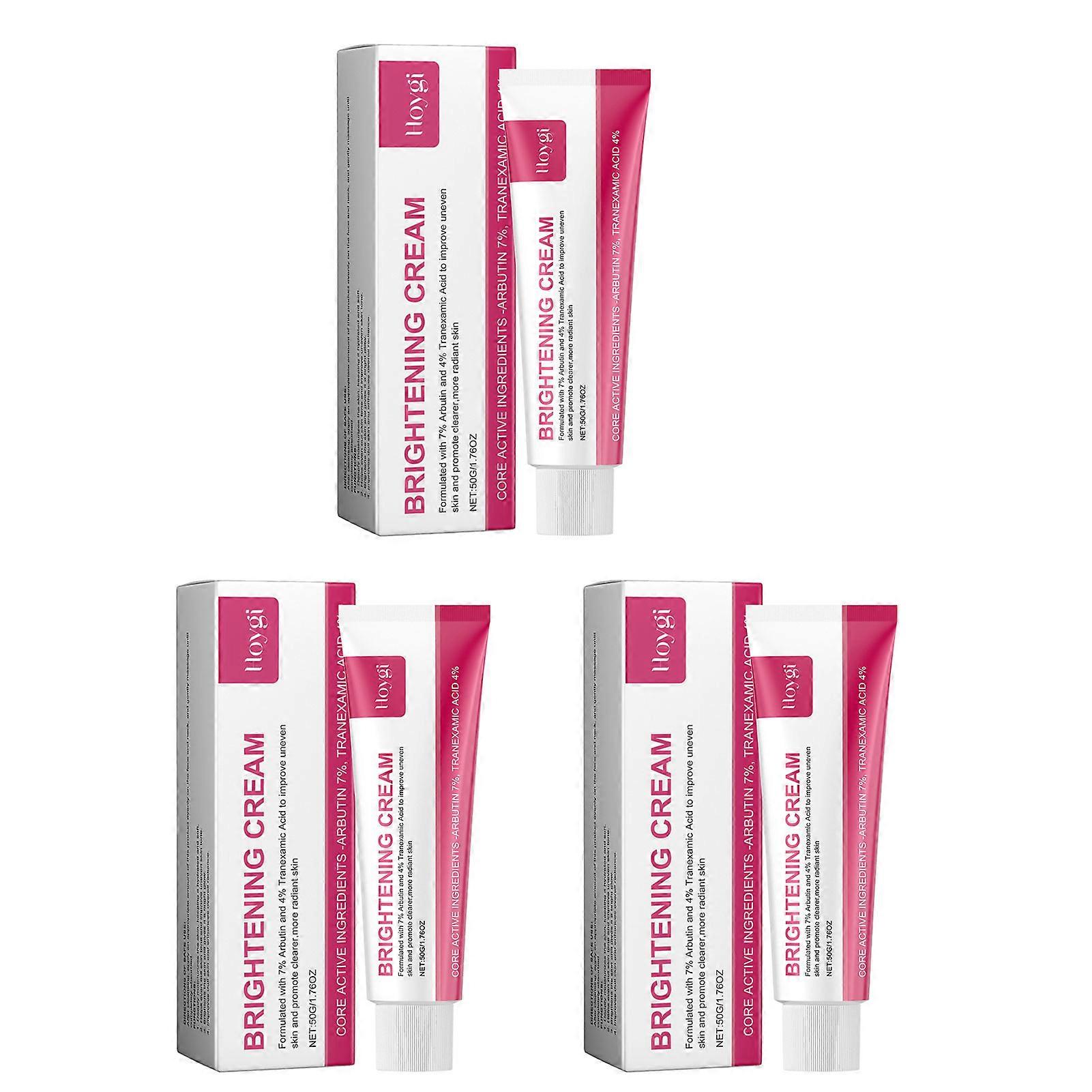 Crème éclaircissante visage anti-hyperpigmentation à l'arbutine 7 % + acide tranexamique 4 % avec acide tranexamique, élimine les taches brunes et atténue la pigmentation.