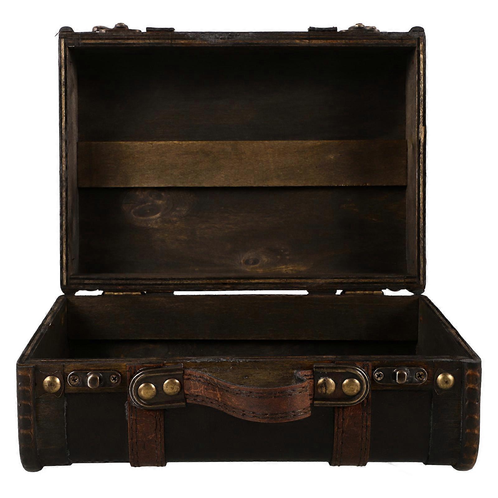 Vintage Rectangular Wood Box Ideal For Jewelry Organizer And Home Storage With Safe Material Construction 2Pcs