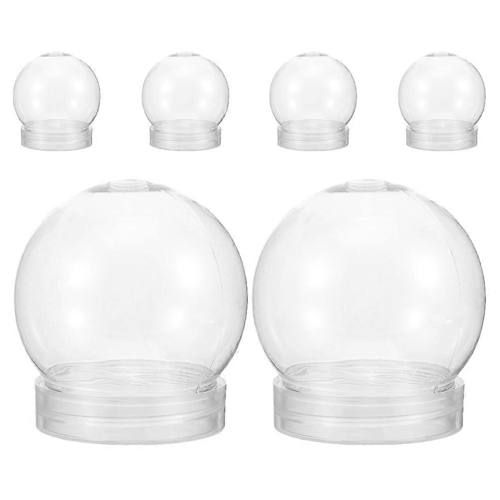 Water Globes Prop Compact Plastic Diy Crafts Making 6Pcs