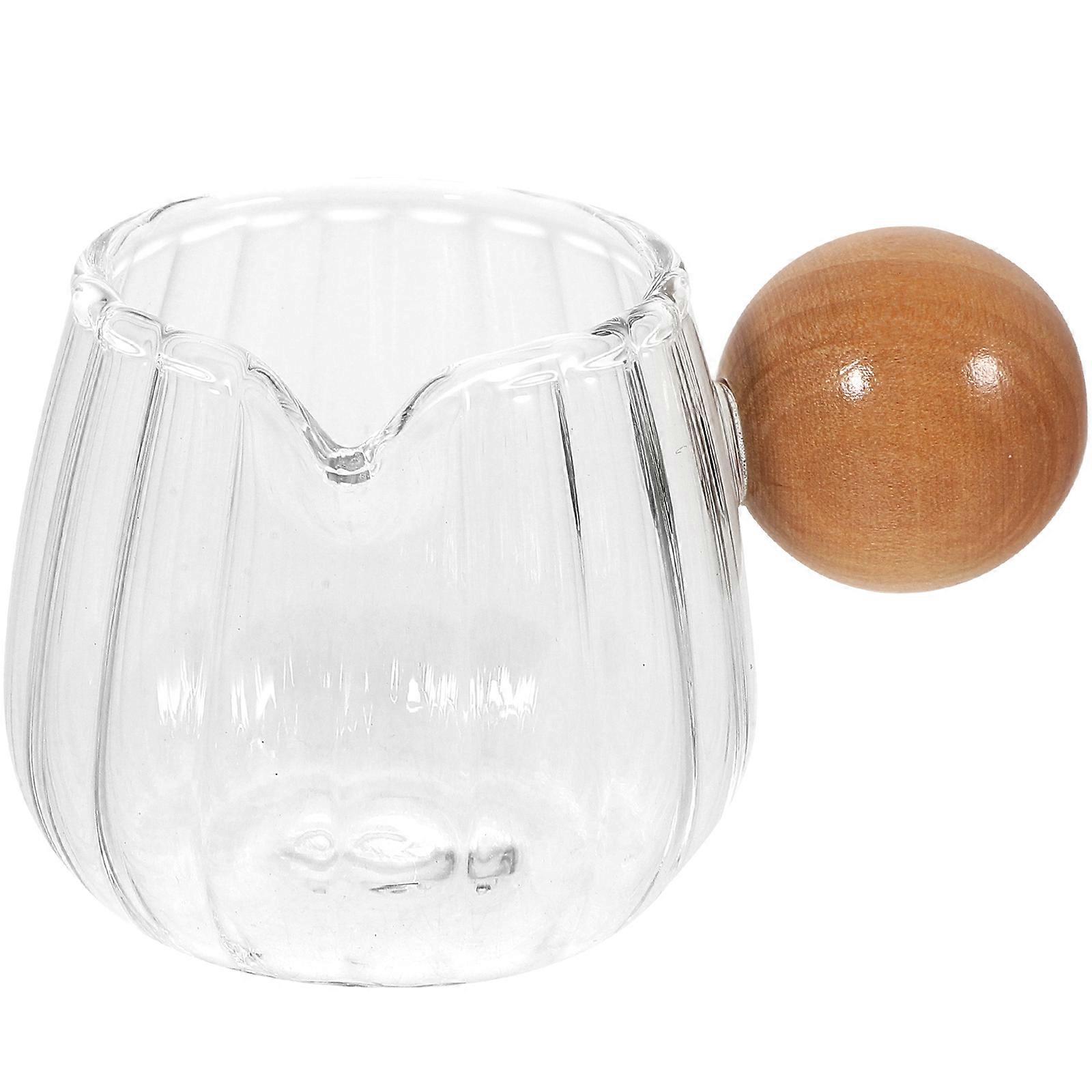 Simple 3Pcs Transparent Glass Milk Frothing Pitcher Perfect For Home Decor And Liquid Storage 60Ml
