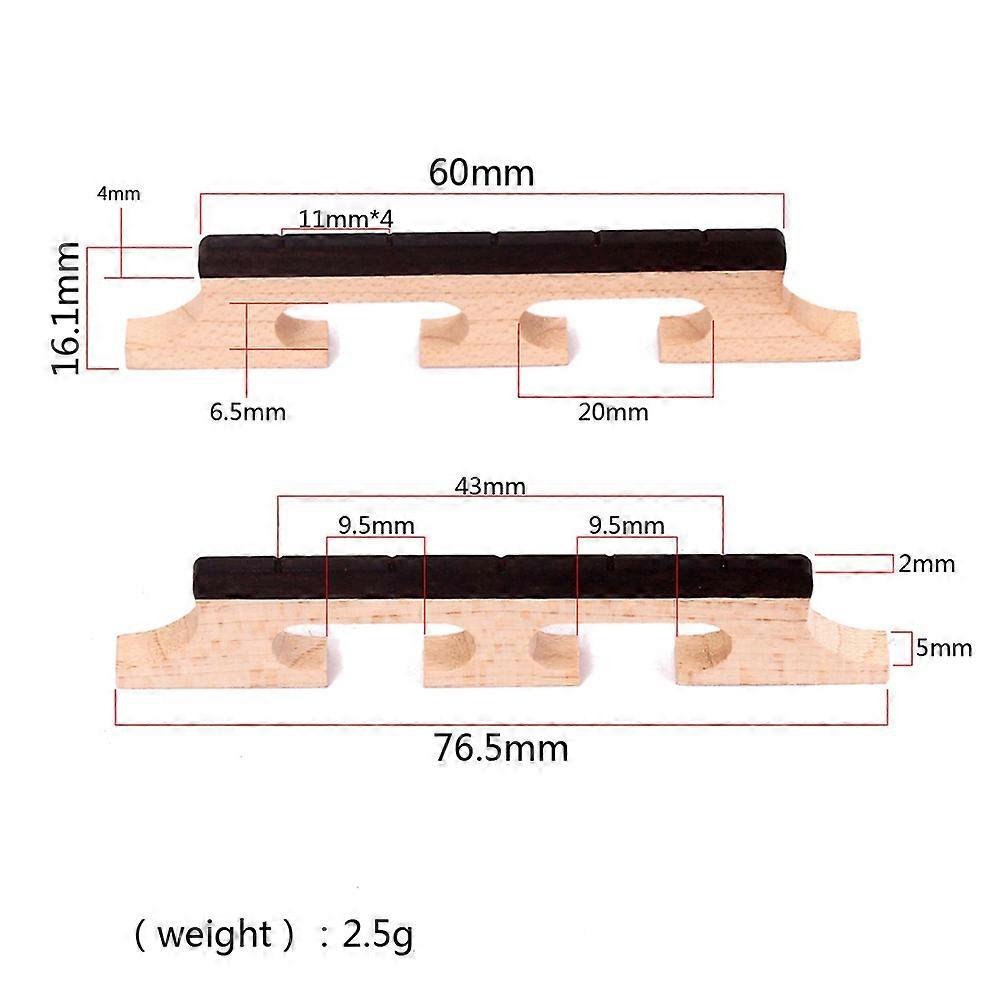 Rosewood Banjo Bridge for 5 Strings Banjo 2Pcs Stable Bridge Components