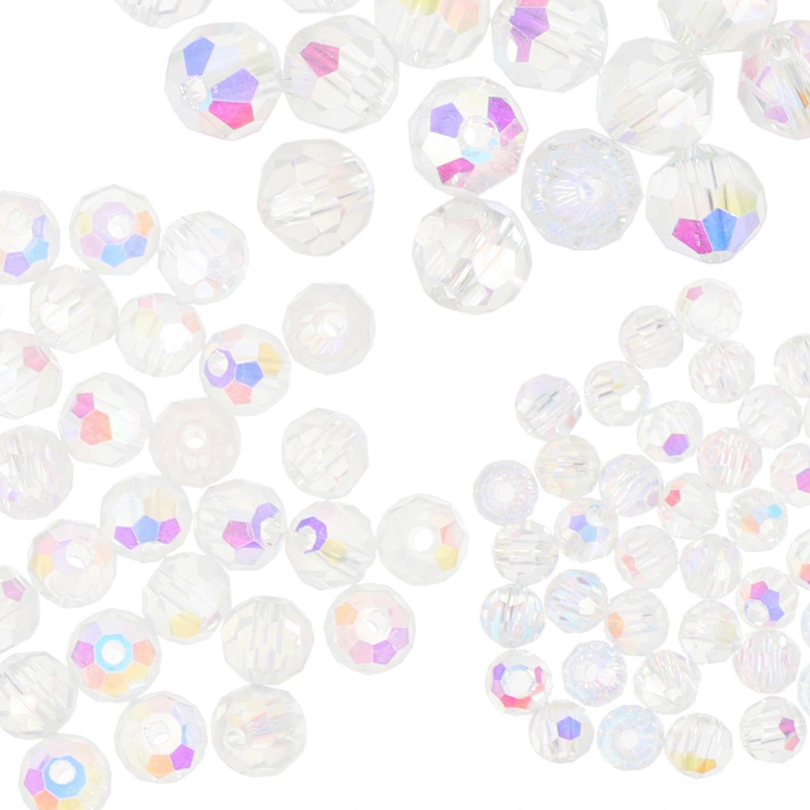 300Pcs Shiny Faceted Glass Beads For Jewelry Making DIY Accessories Assorted Color 4mm