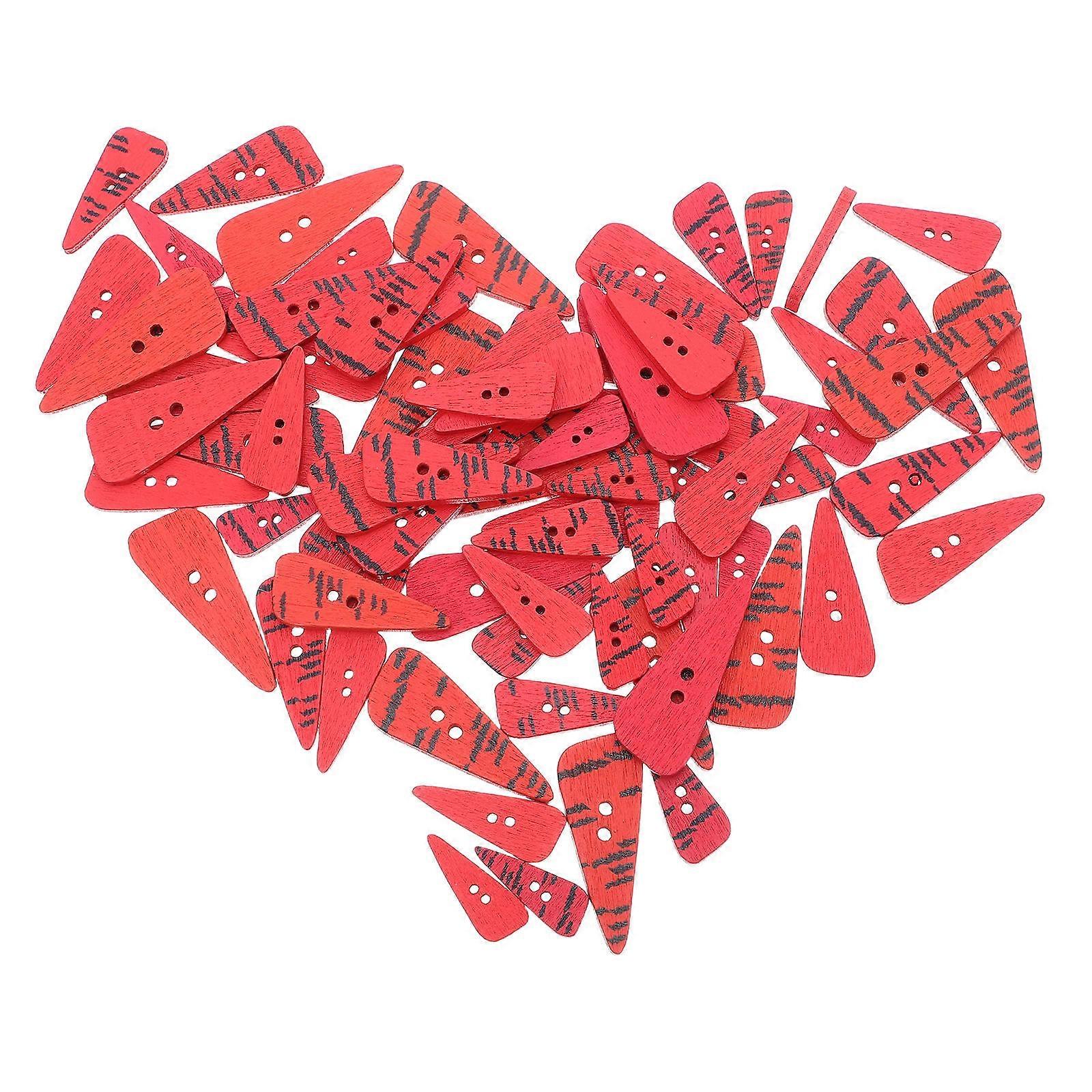 Wood Carrot Buttons for Art and Craft Projects 500Pcs Red Wood Buttons