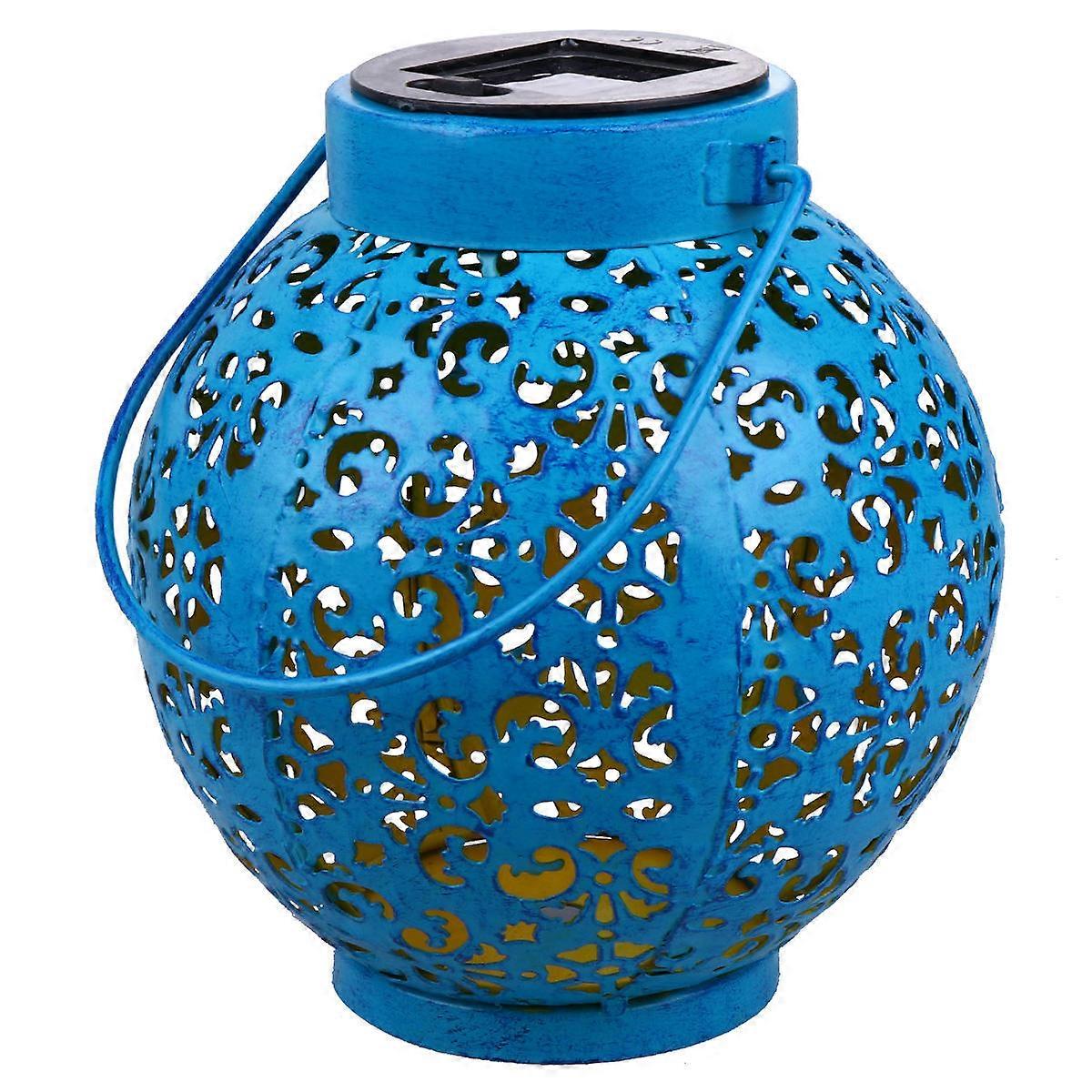 Solar Garden Light Iron Art Outdoor Lamp for Decorative Use Blue