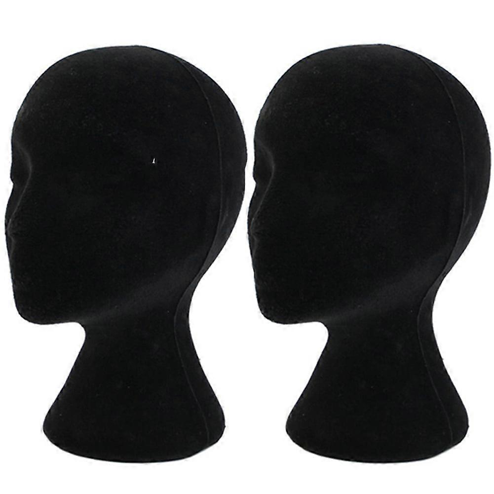 D-GROEE 2Pcs Wig Head - Tall Female Foam Mannequin Wig Stand and Holder for Style, Model And Display Hair, Hats and Hairpieces