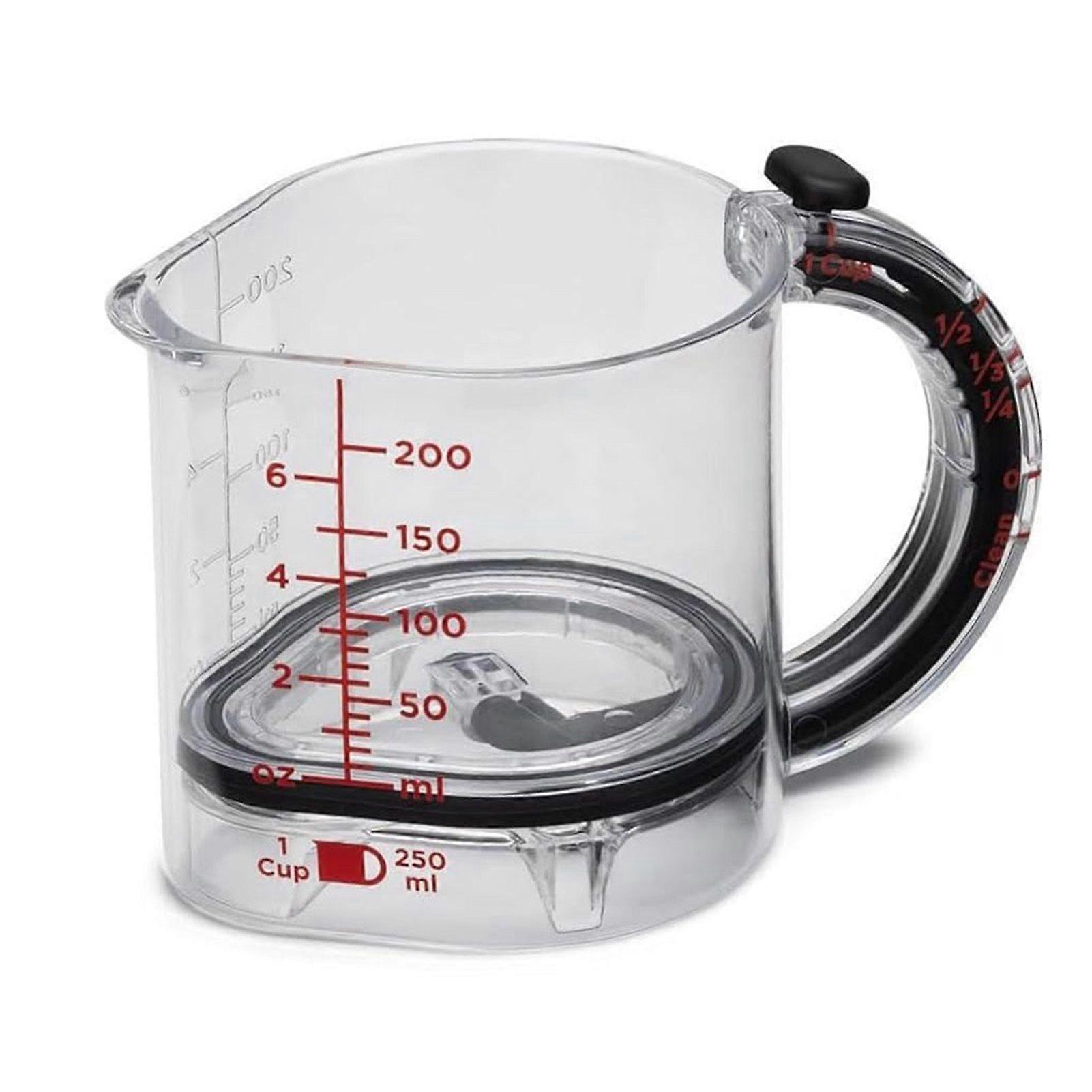 4 in 1 Adjustable Measuring Cup with Handle and Squeegee Base Multi Measuring Cups for Kitchen Cooking Baking Use