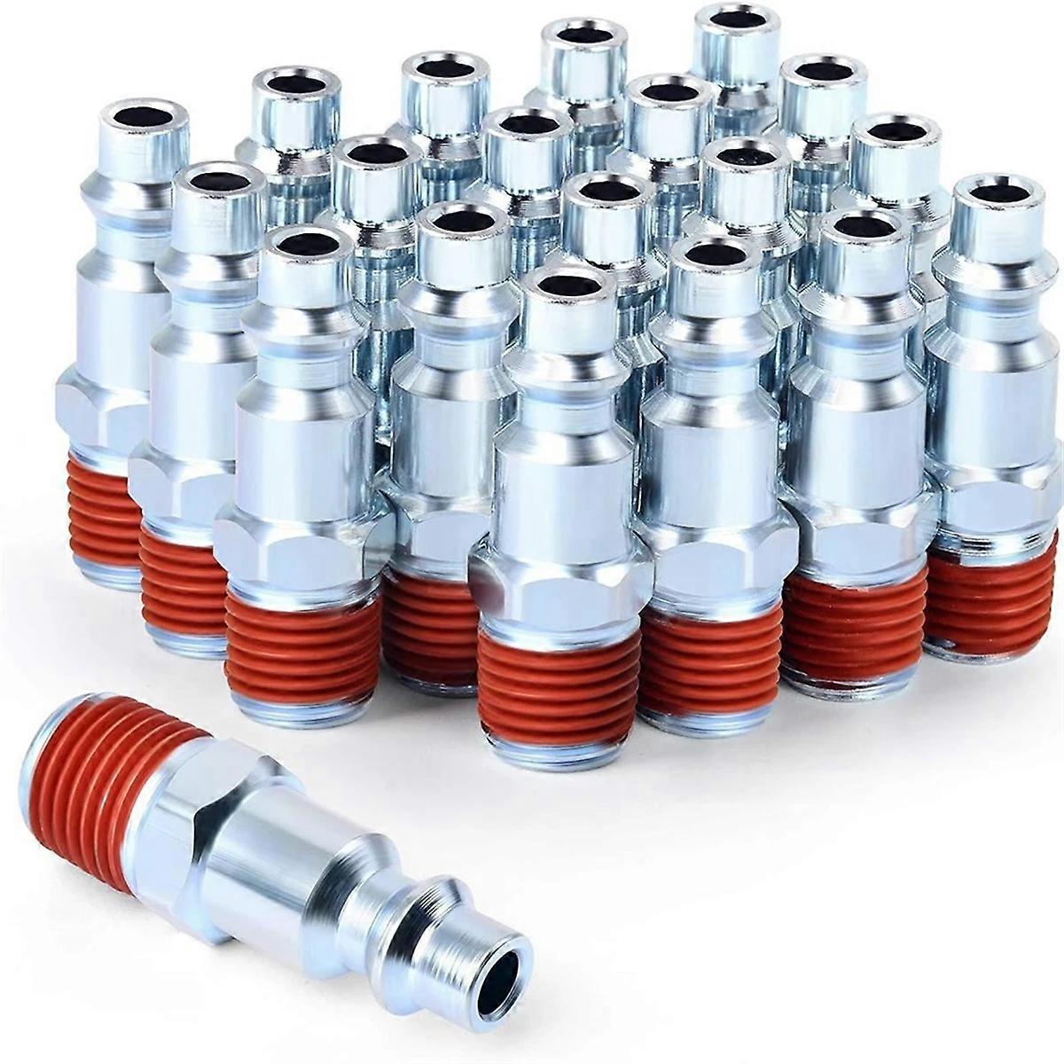 20Pc 1/4 Inch External Thread Pneumatic Quick Coupling Male Connector US Style Pneumatic External T