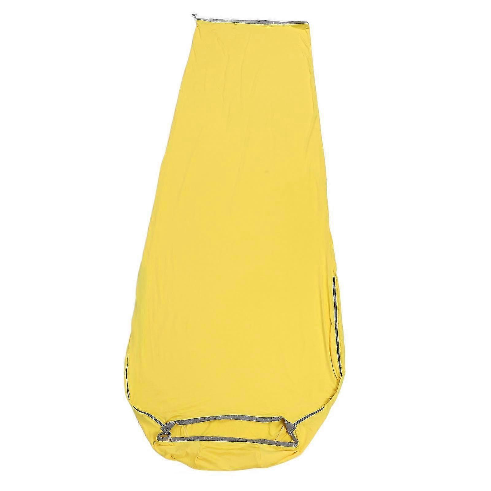 Lightweight Sleeping Bag Liner Dirt Resistant High Elastic Portable Sleep Sack Liner for Backpacking Hotel Camping Hostels Yellow