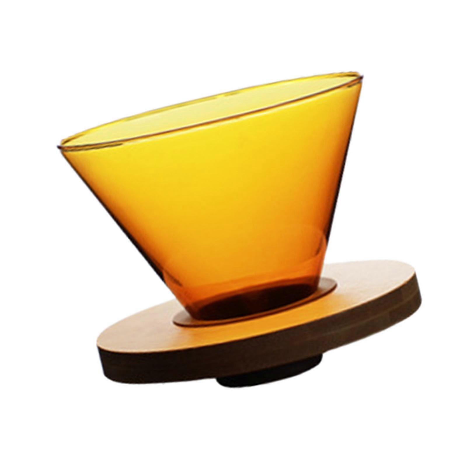 Glass Pour Over Coffee Dripper Coffee Filter Coffee Machine Accessories Yellow