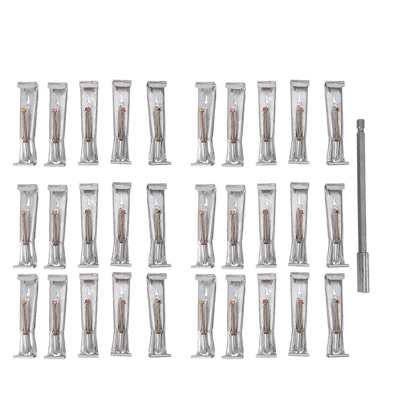 30pcs Quick Screw Gutter Hangers Professional Aluminum 5inch Hidden Rain Gutter Bracket Hooks for Sagging Rain Gutters with Pre Assembled Screw