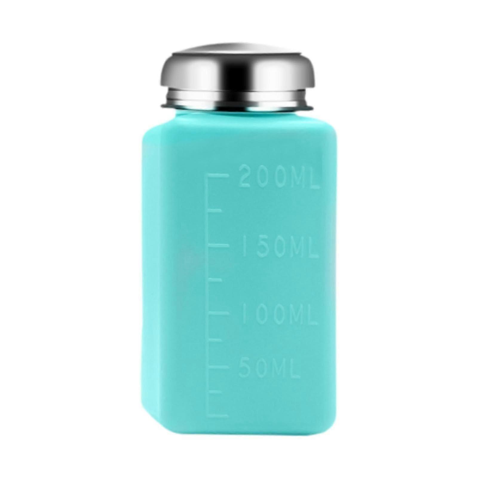 Pump Dispenser Bottle 200ml Refillable for Lotions, Square PushDown with Flip Cap, Blue