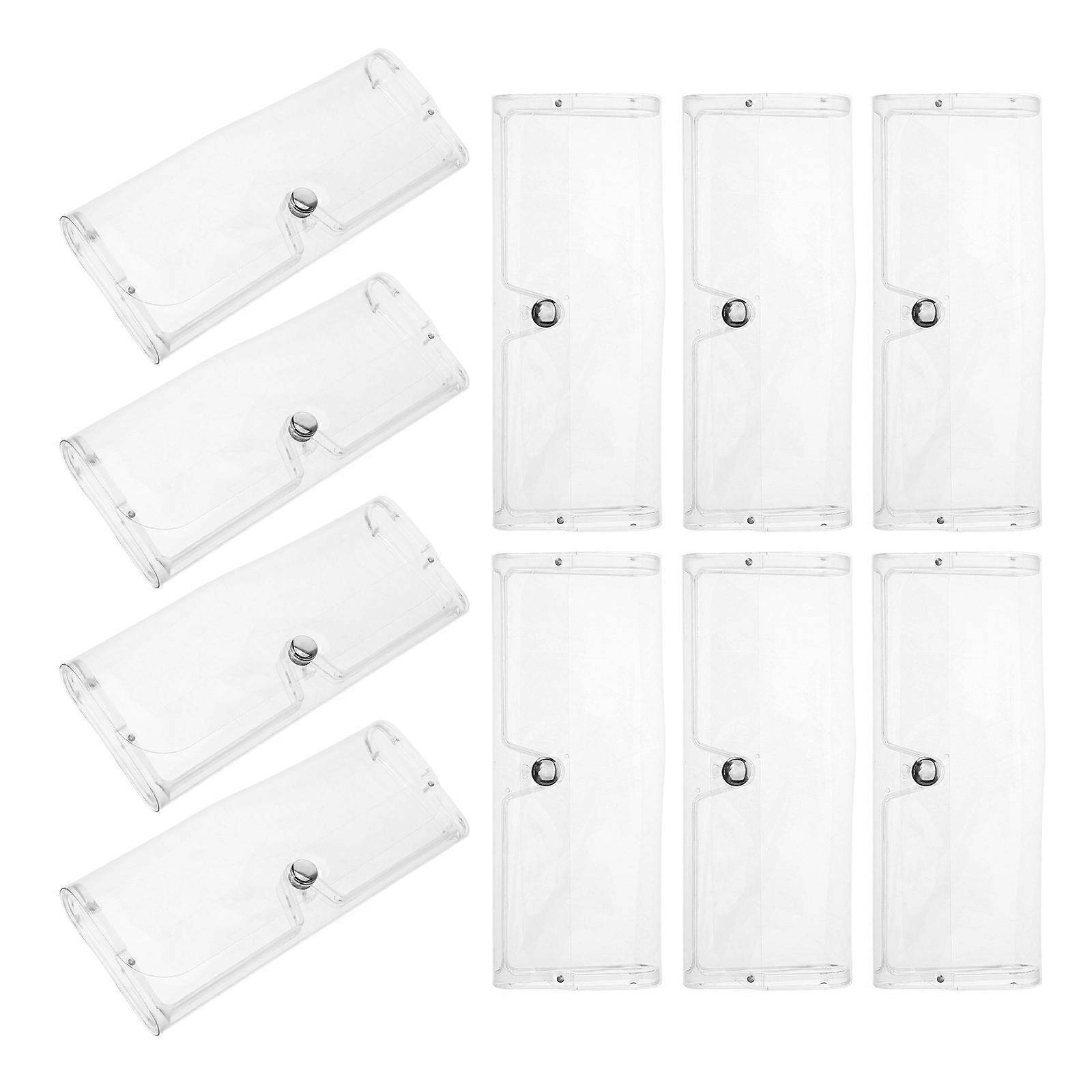 Clear Sunglasses Case Transparent Plastic with Button for Storage 20Pcs