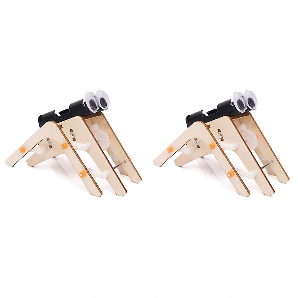 2X Wooden Walking Spider Robot Spider Robot DIY Assemble Model Science Technology Experiment Kit