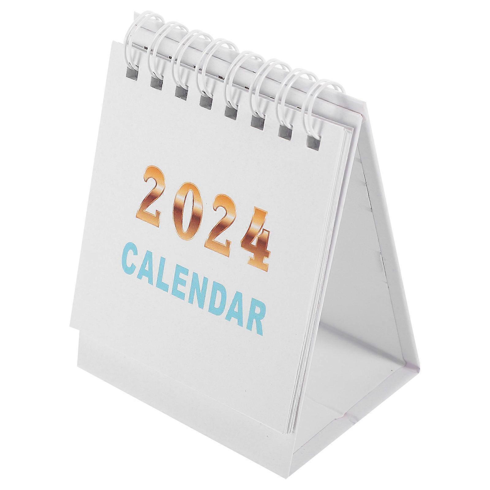Desk Calendar 2Pcs for Countdown 2024 White Desktop Calendar