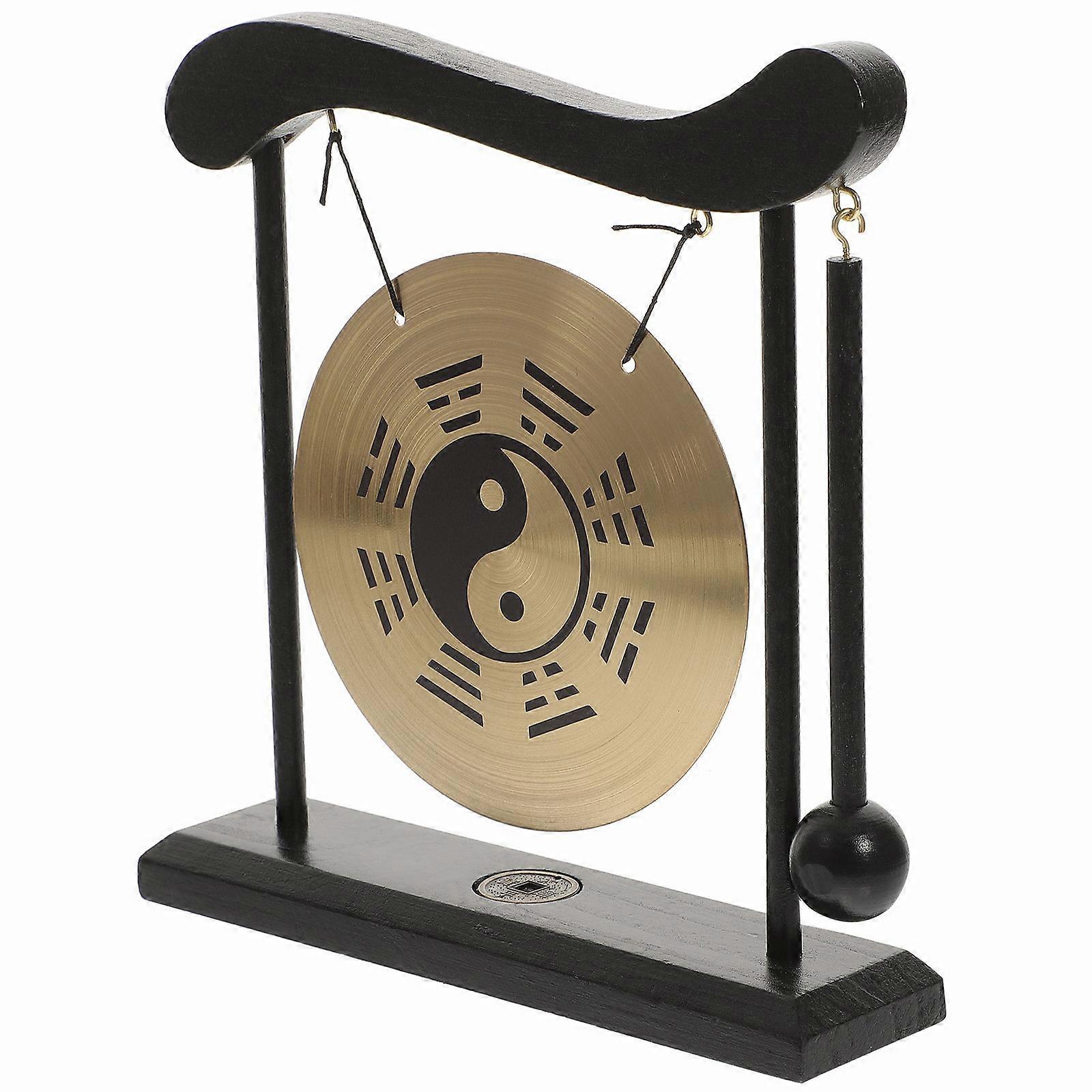 Mini Gong 2Pcs Unique Desktop Gong Ornament for Home Tabletop Decor