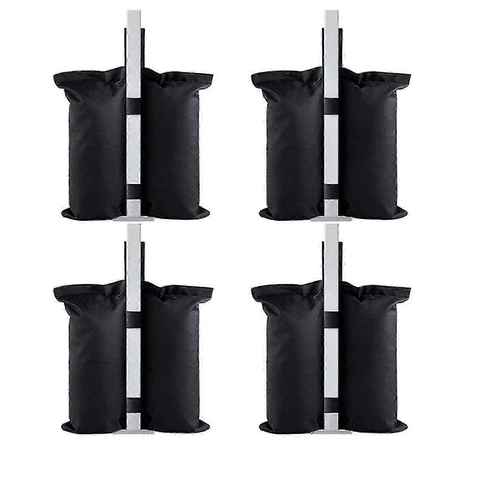 2025 4pcs Black Fixed Sandbag with Two Fastening Tapes Waterproof Durable Weather Resistant Convenient for Tent