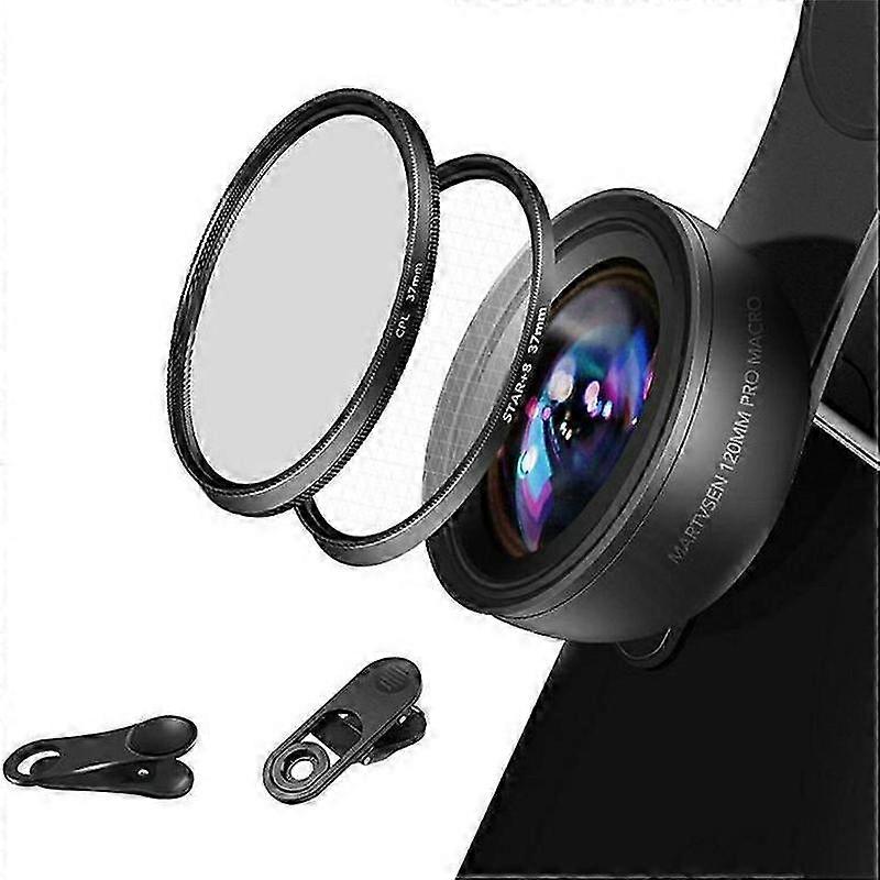 MARTVSEN M1 10X Magnification Smartphone Macro Lens Universal HD Distortion Free Close Up Filter Kit