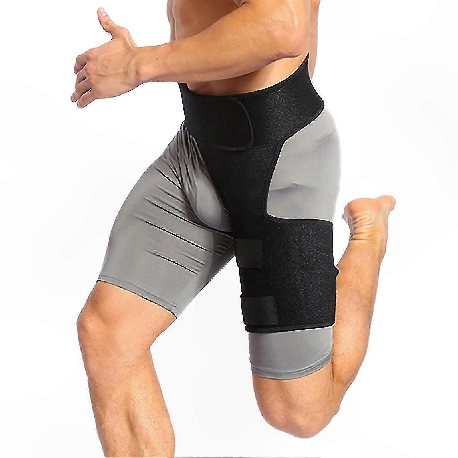 Hip and Thigh Compression Wrap with Adjustable Strap for Groin Support and Sciatica Relief