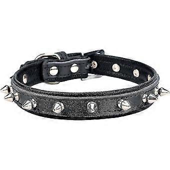 25-26 Veeki Spiked Rivet Stuffed Leather Pet Collar, 1.5cm/0.5" Width, For Cats & Puppy Small Medium Large Dogs (s)