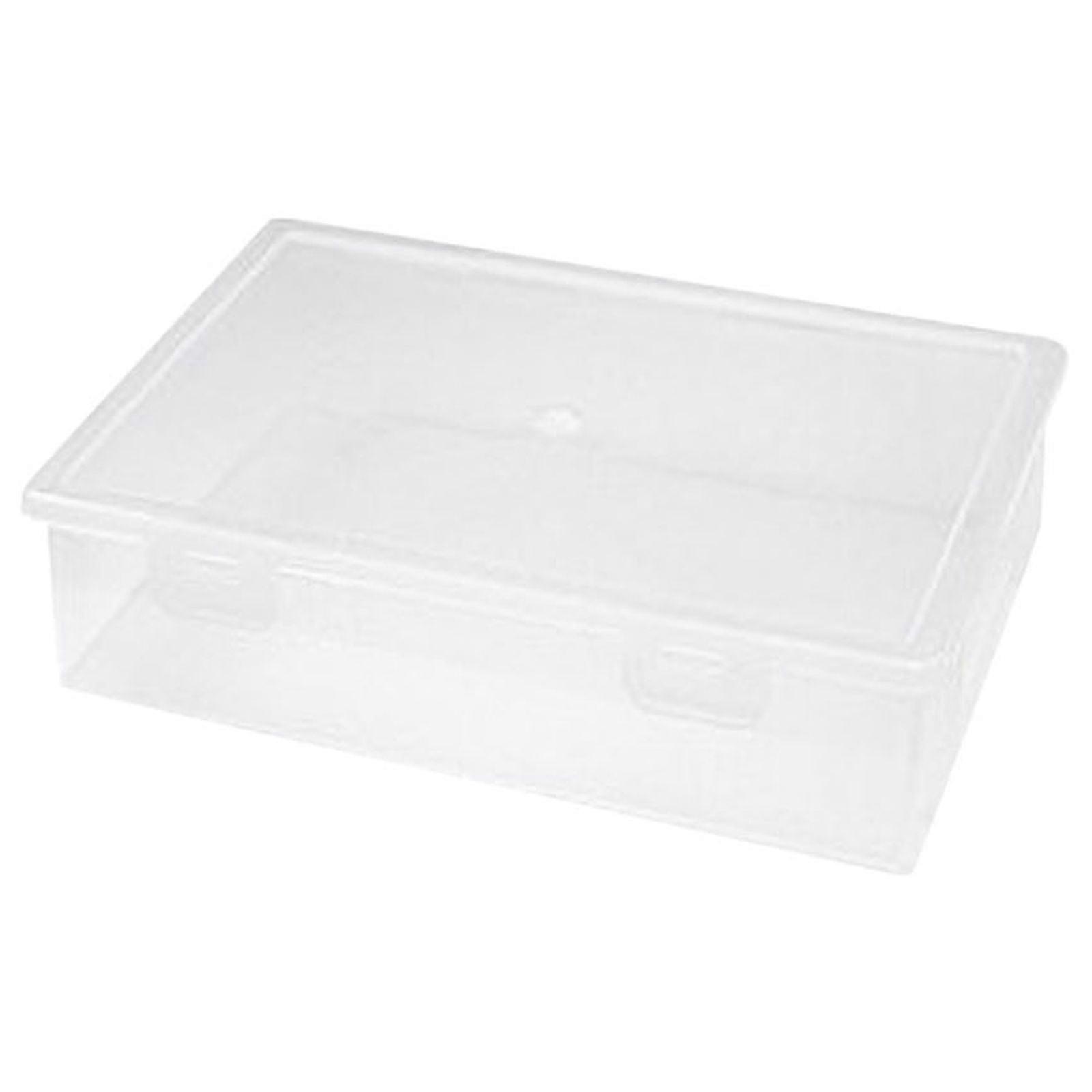 Plastic File Storage Box, 8.7"x6.1"x2" Portable Project Case for Letter Paper, Scrapbook, Documents, Magazines Holder