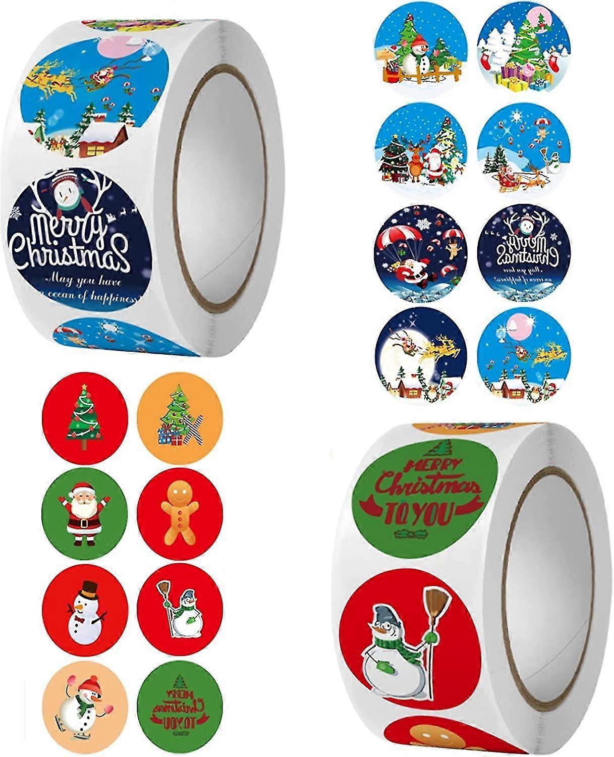 1000pcs Christmas Gift Tag,cartoon Snowflake Sticker