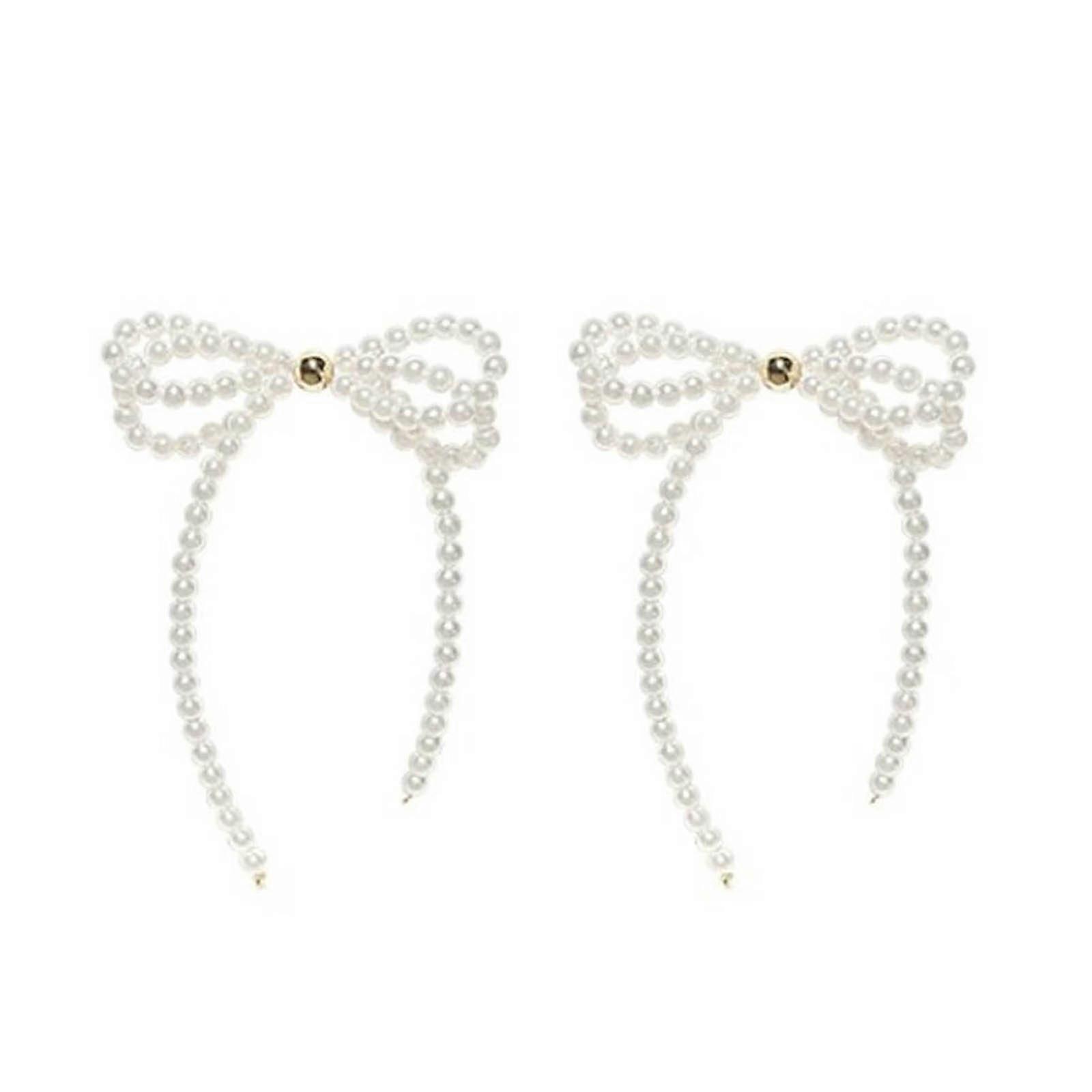 Pearl Bowknot Drop Earrings for Women's
